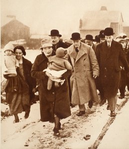 King Edward VIII Walking Through the Snow at Winlaton